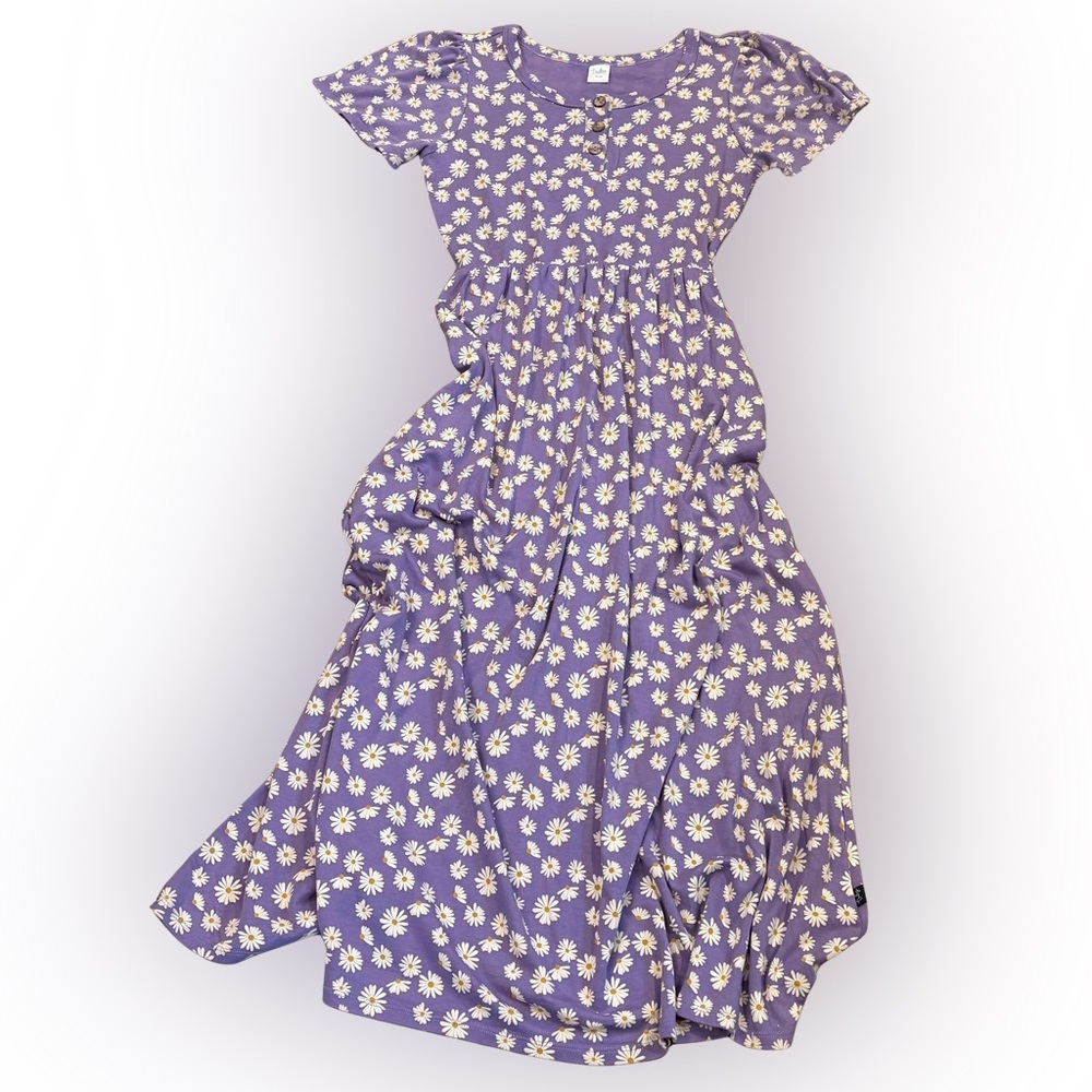 Little and Lively Dress in Purple Daisies